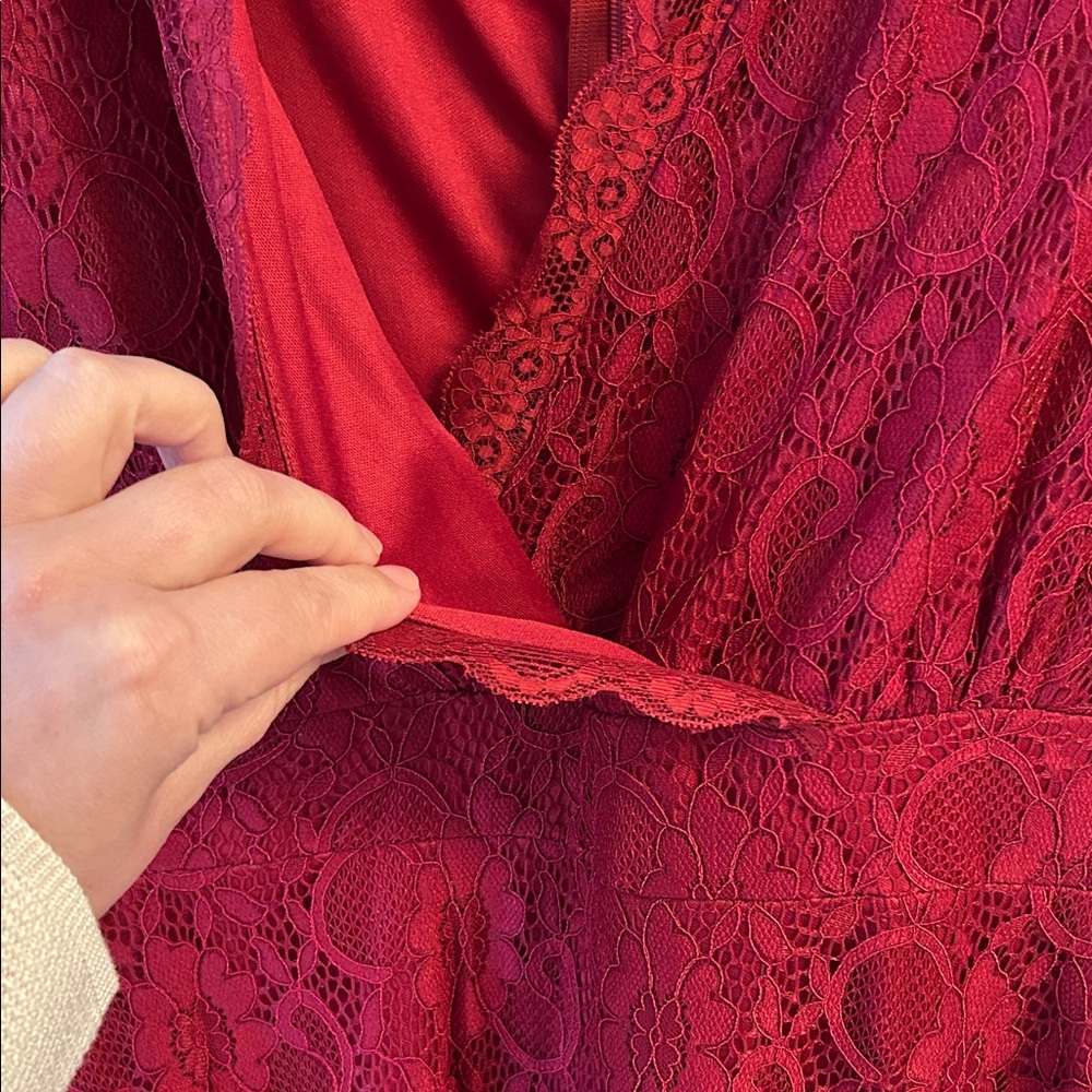 Elegant Red Lace Dress XXL - Picture 3 of 8